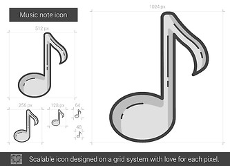 Image showing Music note line icon.