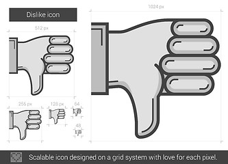 Image showing Dislike line icon.