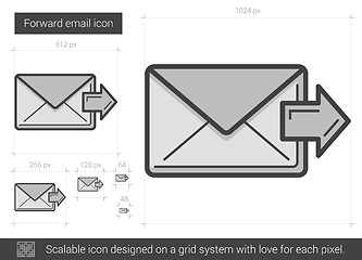 Image showing Forward email line icon.