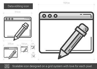 Image showing Data editing line icon.