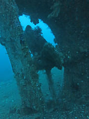 Image showing massive shipwreck, sits on a sandy seafloor in bali