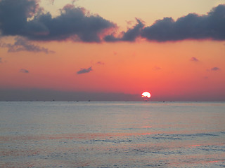 Image showing sunset in ocean Bali
