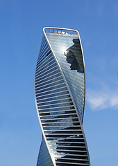 Image showing Modern buildings of glass and steel skyscrapers against the sky