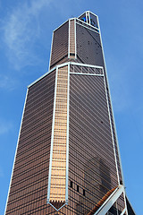 Image showing Modern buildings of glass and steel skyscrapers against the sky