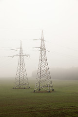 Image showing High-voltage power poles