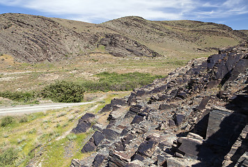 Image showing Nuratau, black mountains in Uzbekistan