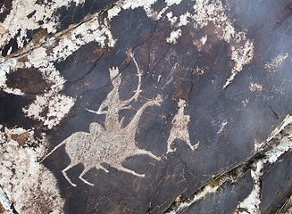 Image showing Petroglyph in Sarmishsay, Uzbekistan