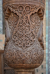 Image showing Carved wooden column, Uzbekistan
