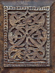 Image showing Traditional wood carving, Uzbekistan