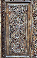 Image showing Traditional wood carving, Uzbekistan