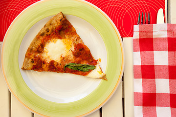 Image showing slice of pizza Margherita on a plate