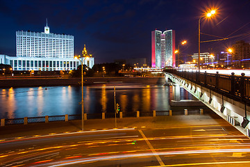 Image showing Night landscape with the Moscow River, the Kalinin (Novoarbatsky