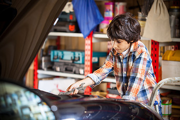 Image showing boy car mechanic