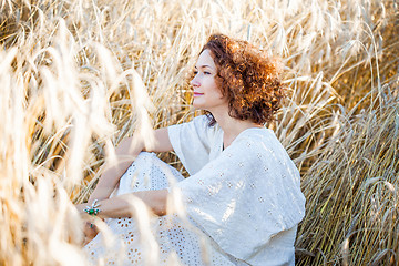 Image showing middle aged pretty smiling woman