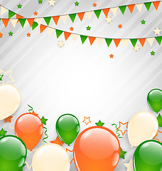 Image showing Buntings Flags Garlands and Balloons