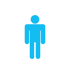 Image showing  Flat icon of Male Isolated on White Background