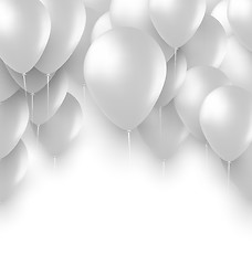 Image showing Holiday Background with White Balloons