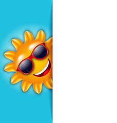 Image showing Clean Card with Cartoon Character Sun in Sunglasses