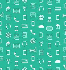 Image showing Seamless Pattern with Business and Financial Flat Icons, Endless Wallpaper