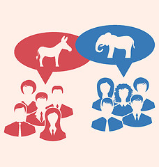 Image showing Concept of Debate Republicans and Democrats