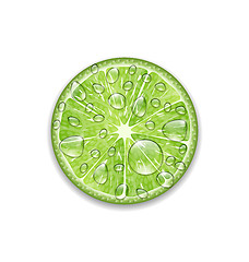 Image showing Lime with Transparent Droplets