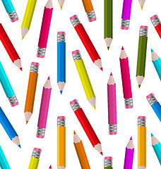 Image showing Seamless Wallpaper with Colorful Pencils