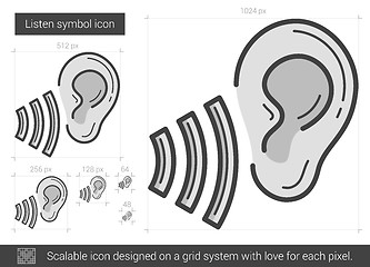 Image showing Listen symbol line icon.