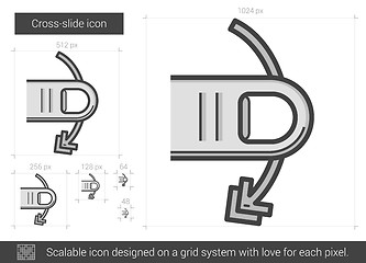 Image showing Cross-slide line icon.