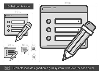 Image showing Bullet points line icon.