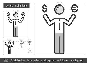 Image showing Online trading line icon.