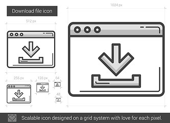 Image showing Download file line icon.