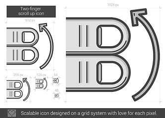 Image showing Two-finger scroll up line icon.