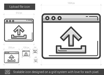 Image showing Upload file line icon.