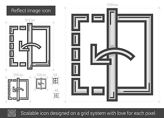 Image showing Reflect image line icon.