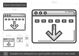 Image showing Batch download line icon.