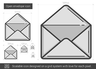 Image showing Open envelope line icon.