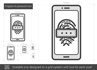 Image showing Fingerprint password line icon.