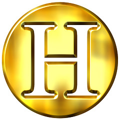 Image showing 3D Golden Letter H