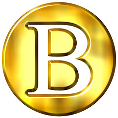 Image showing 3D Golden Letter B