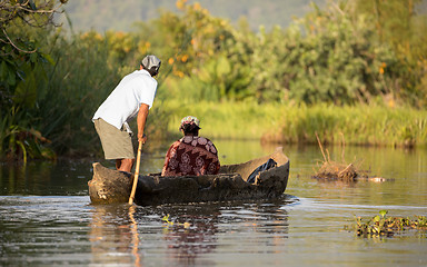 Image showing Life in madagascar countryside on river