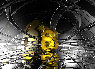 Image showing number eight in abstract futuristic space - 3d rendering
