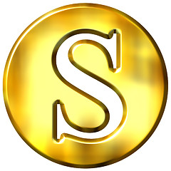 Image showing 3D Golden Letter S