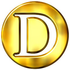 Image showing 3D Golden Letter D