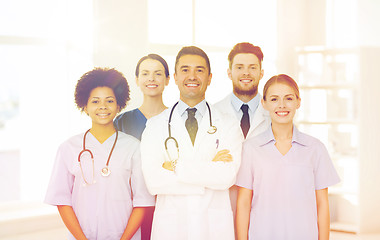 Image showing group of happy doctors at hospital