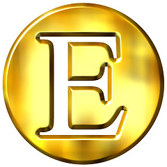 Image showing 3D Golden Letter E