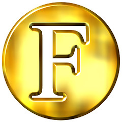 Image showing 3D Golden Letter F