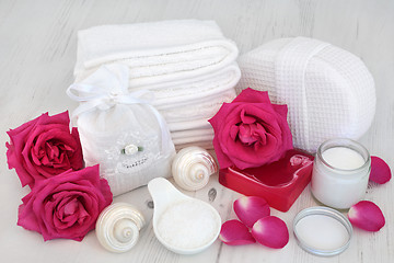 Image showing Pink Rose Spa Beauty Treatment