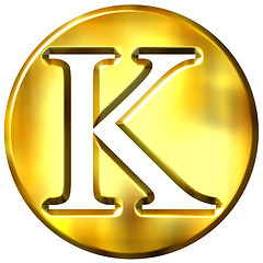 Image showing 3D Golden Letter K