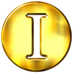 Image showing 3D Golden Letter I