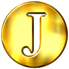 Image showing 3D Golden Letter J